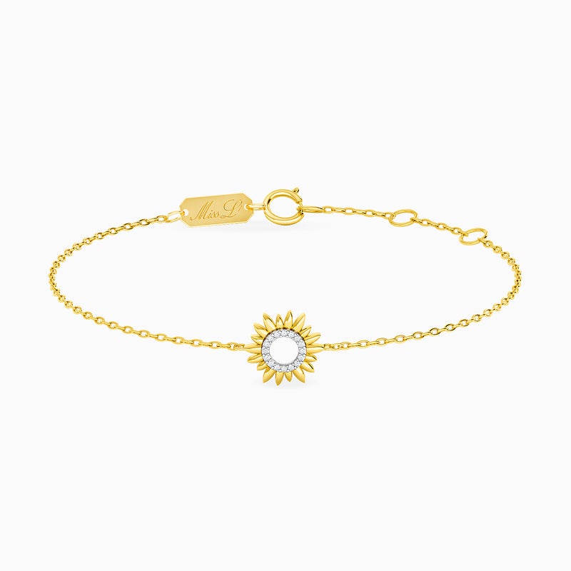 Miss L' by L'azurde Sunflower Diamonds Chain Bracelet in 18K Gold - Image 1